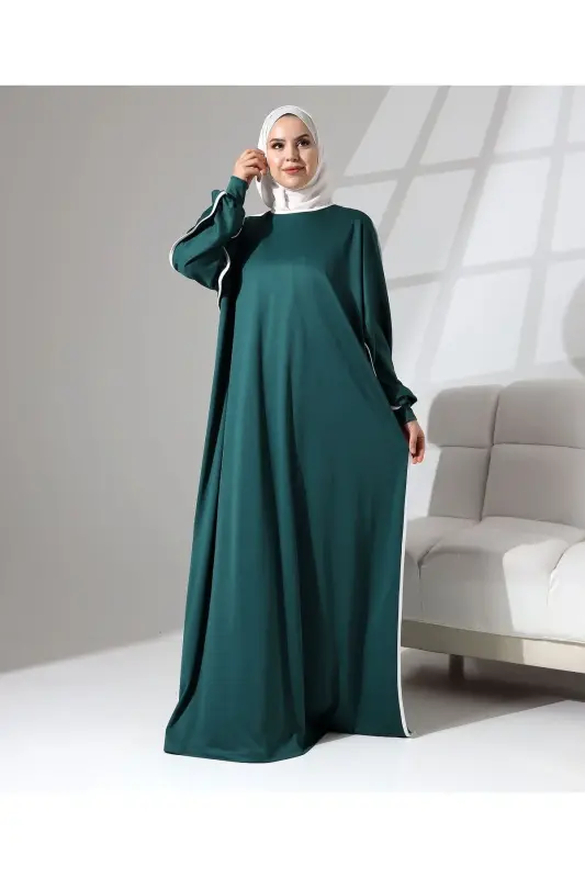 Prayer Dress with Cuffs and Bias Detail - BEREL MODA