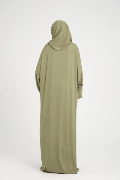 Prayer dress with front zipper and built-in scarf for women - 4