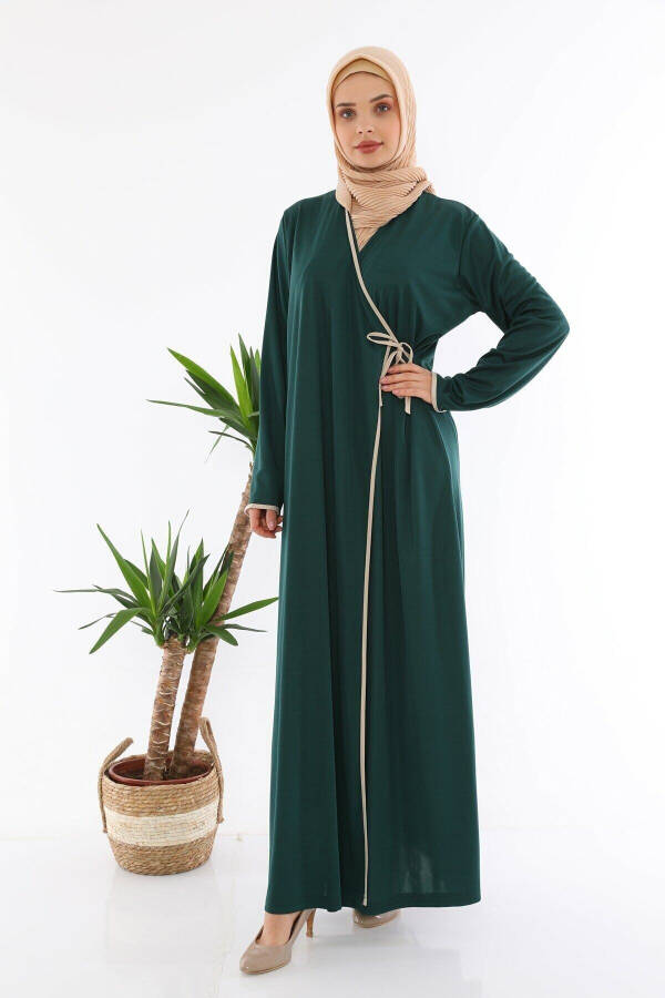 Prayer Dress with Tie Emerald Green - 1