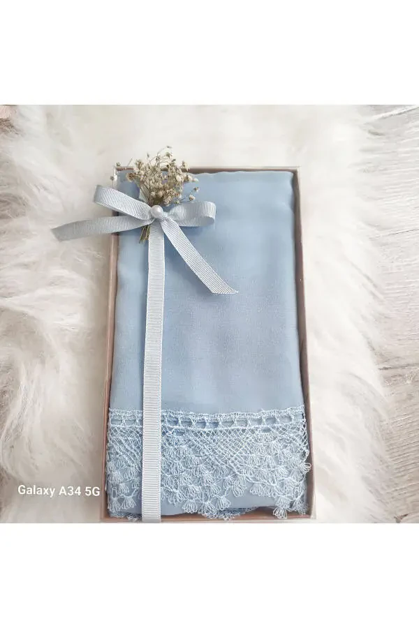 Prayer headscarf ready lace shawl mevlid coverlet for hajj and umrah - 1