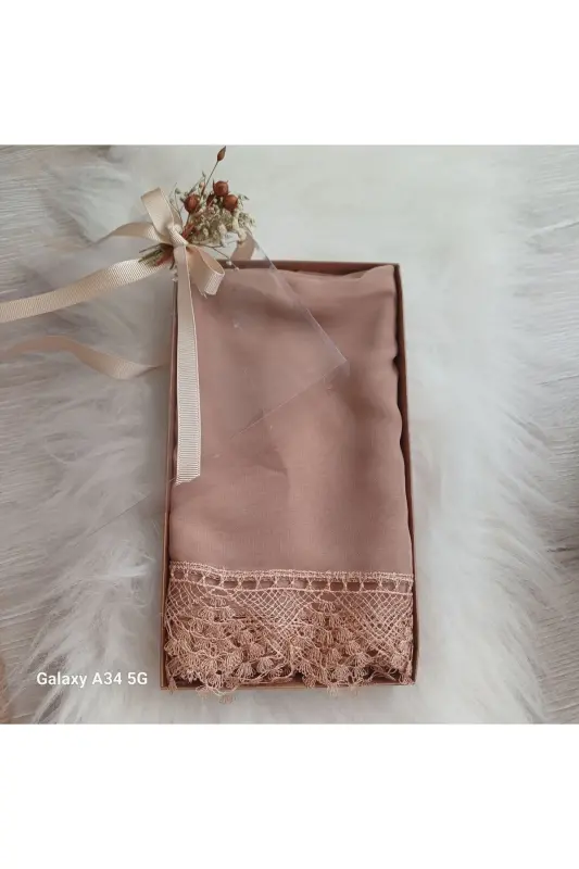 Prayer hijab ready-made oya shawl mevlid cover hajj umrah-Honey - 1