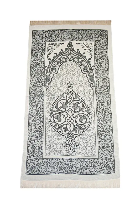 Prayer Rug and Pearl Rosary Special Cylinder Box Set Black Color-Multi Color - 3