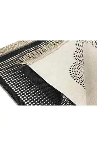 Prayer Rug Cream Plain Chenille Minaret - 3