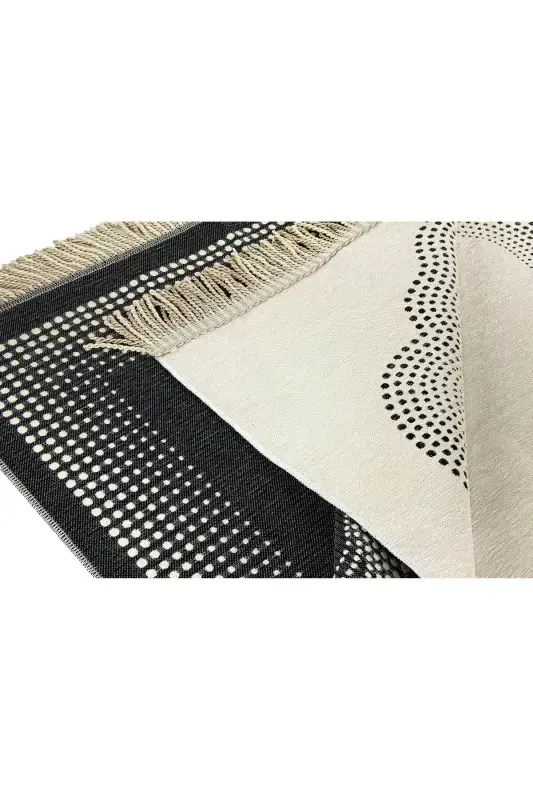 Prayer Rug Cream Plain Chenille Minaret - 5