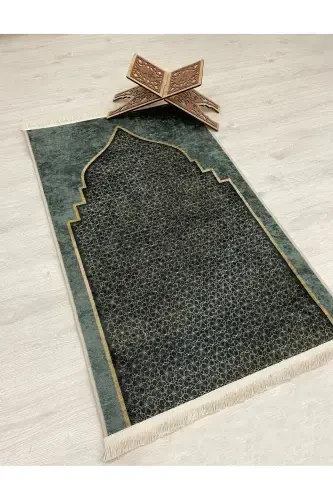 Prayer Rug Fringed (Latex Base) 75x125 Size-Green - BRILLANT (1)