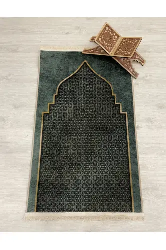 Prayer Rug Fringed (Latex Base) 75x125 Size-Green 