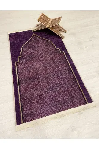 Prayer Rug Fringed (Latex Base) 75x125 Size-Purple - BRILLANT (1)