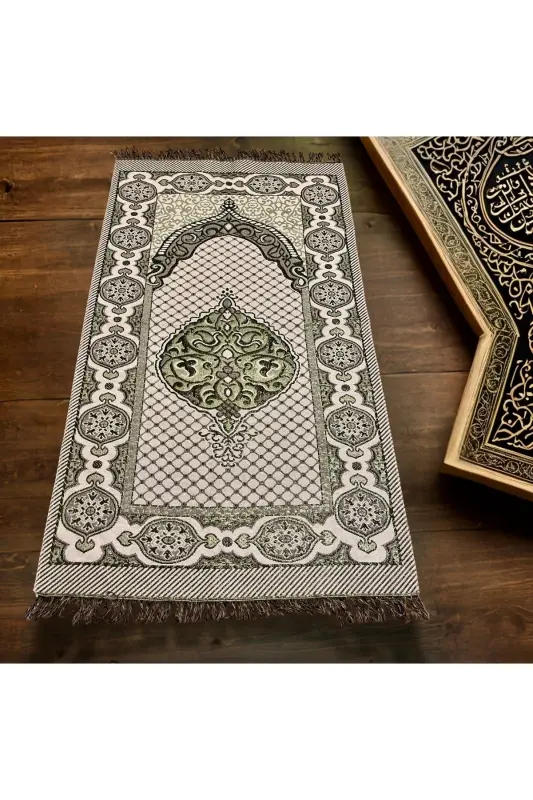 Prayer Rug - Hajj and Umrah Souvenir - Green - DEFNE SARAYI