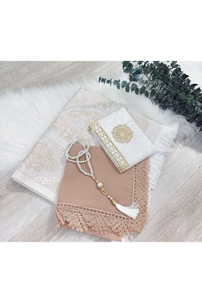 Prayer Rug, Headscarf, Prayer Beads, Prayer Book, Umrah, Hajj, Mawlid, Gift - LILAMOR CONCEPT HEDIYELIK