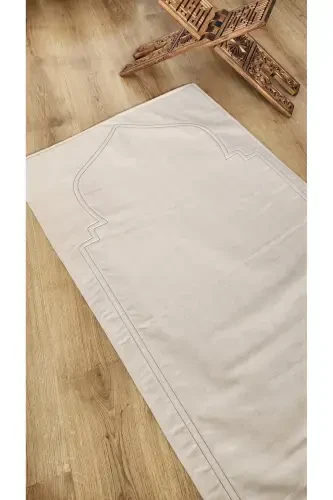 Prayer Rug Natural Plain Raw Linen Soft Inner Padded 70x115 C2-SIMPLE - 1