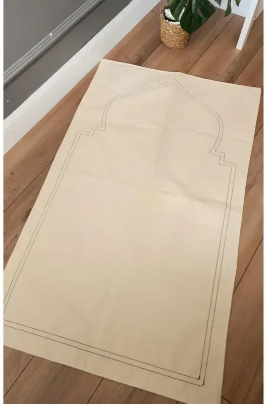 Prayer Rug Natural Plain Raw Linen Soft Inner Padded 70x115 C2-SIMPLE - 2
