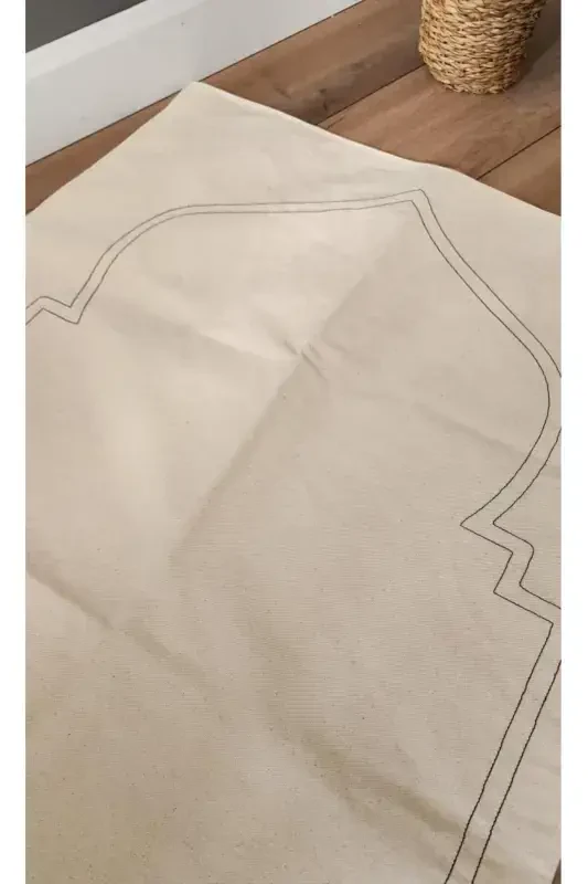 Prayer Rug Natural Plain Raw Linen Soft Inner Padded 70x115 C2-SIMPLE - 3