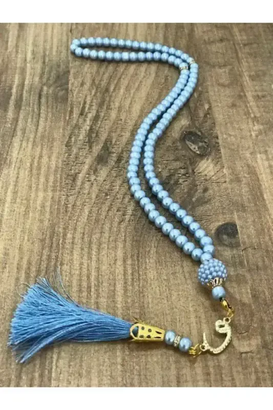 Prayer Rug Set 3 Pieces 1 Rosary 1 Prayer Rug 1 Yaseen-Blue - 4