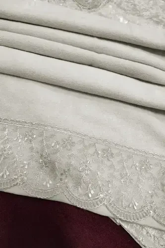 Prayer Rug Set 4 Piece Economical Dowry Prayer Rug Set, Engagement Bag - Cream - 3