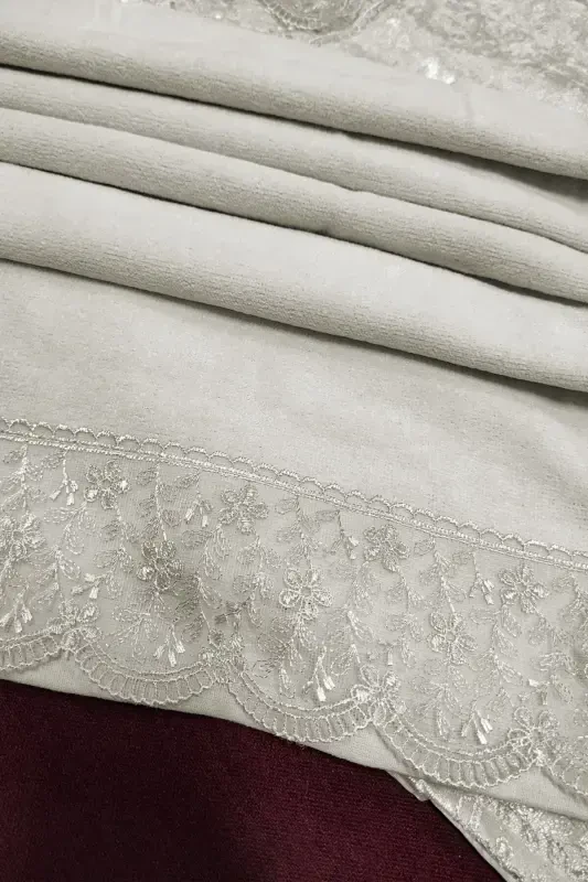 Prayer Rug Set 4 Piece Economical Dowry Prayer Rug Set, Engagement Bag - Cream - 3