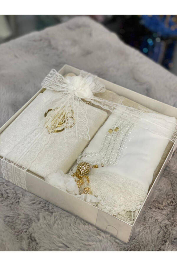 Prayer rug set, bridal trousseau, gift set. - 7