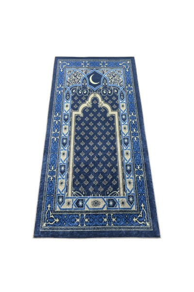 Prayer Rug Velvet Textured 65x120 cm. Printed Pattern No Knee Pain - 1