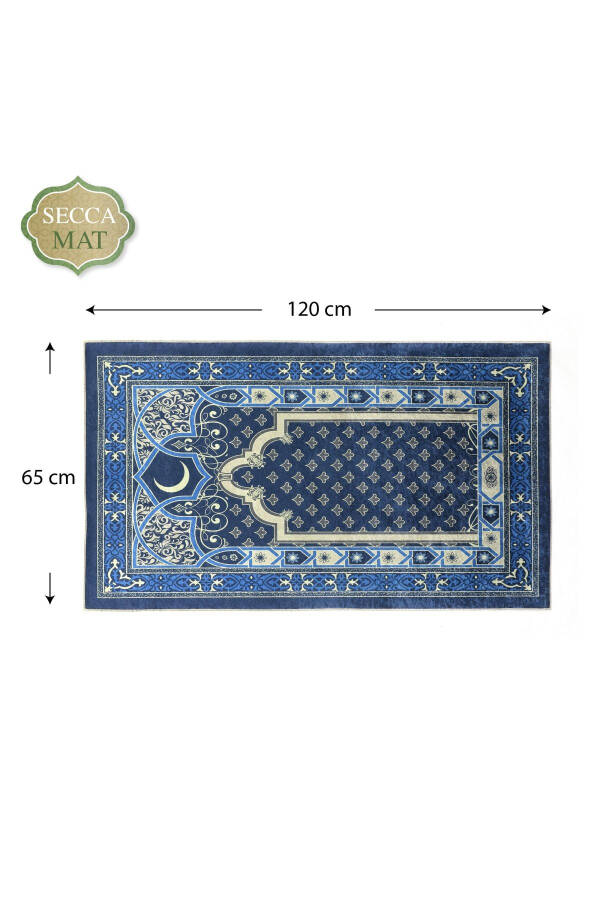 Prayer Rug Velvet Textured 65x120 cm. Printed Pattern No Knee Pain - 3