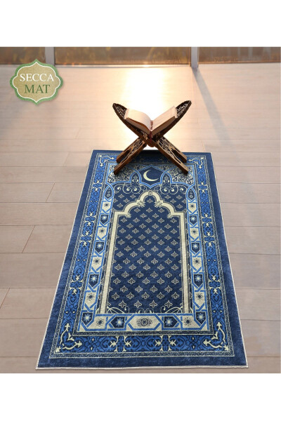 Prayer Rug Velvet Textured 65x120 cm. Printed Pattern No Knee Pain - 4