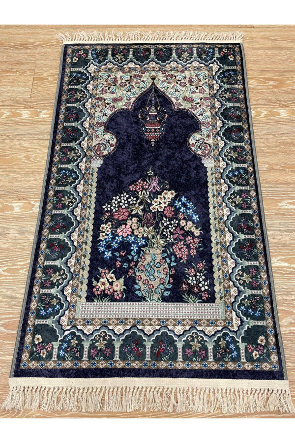 Prayer Rug With Tassels (LATEX BASE) 75x125 Size - 1