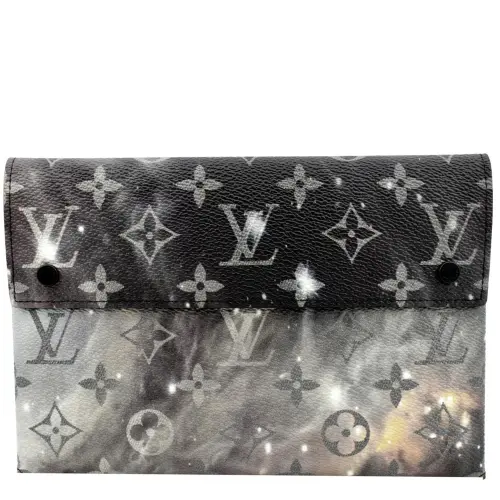 Pre-Owned LOUIS VUITTON Galaxy Pochette Monogram Canvas Pouch Grey - 1