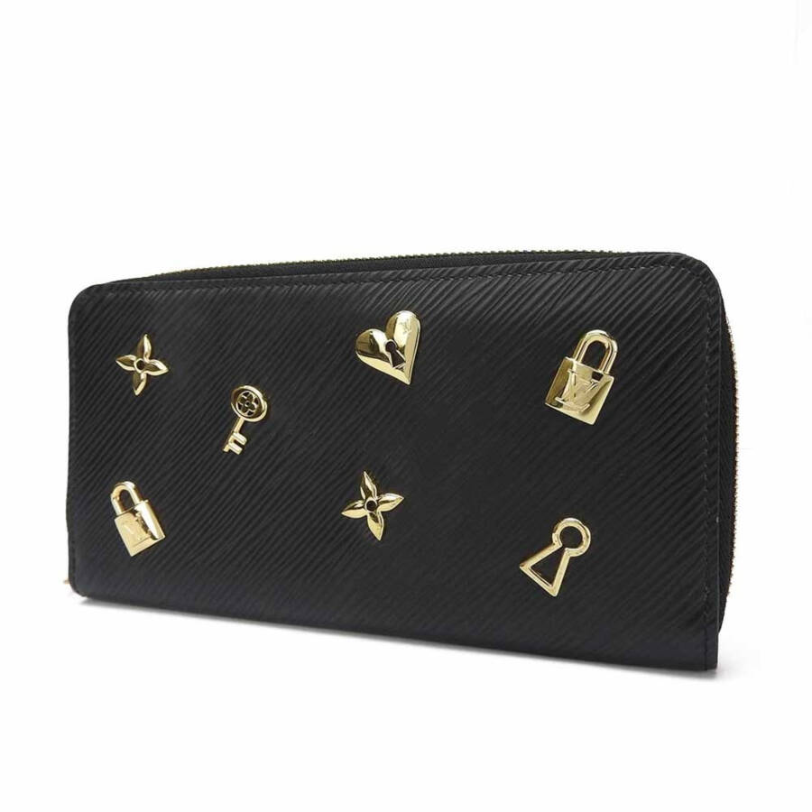 Pre-Owned Louis Vuitton Long Wallet Lovelock Zippy Epi Noir Round Black LOUIS VUITTON M63991 Women's LV Leather Zip Around Gold (Good) - 2