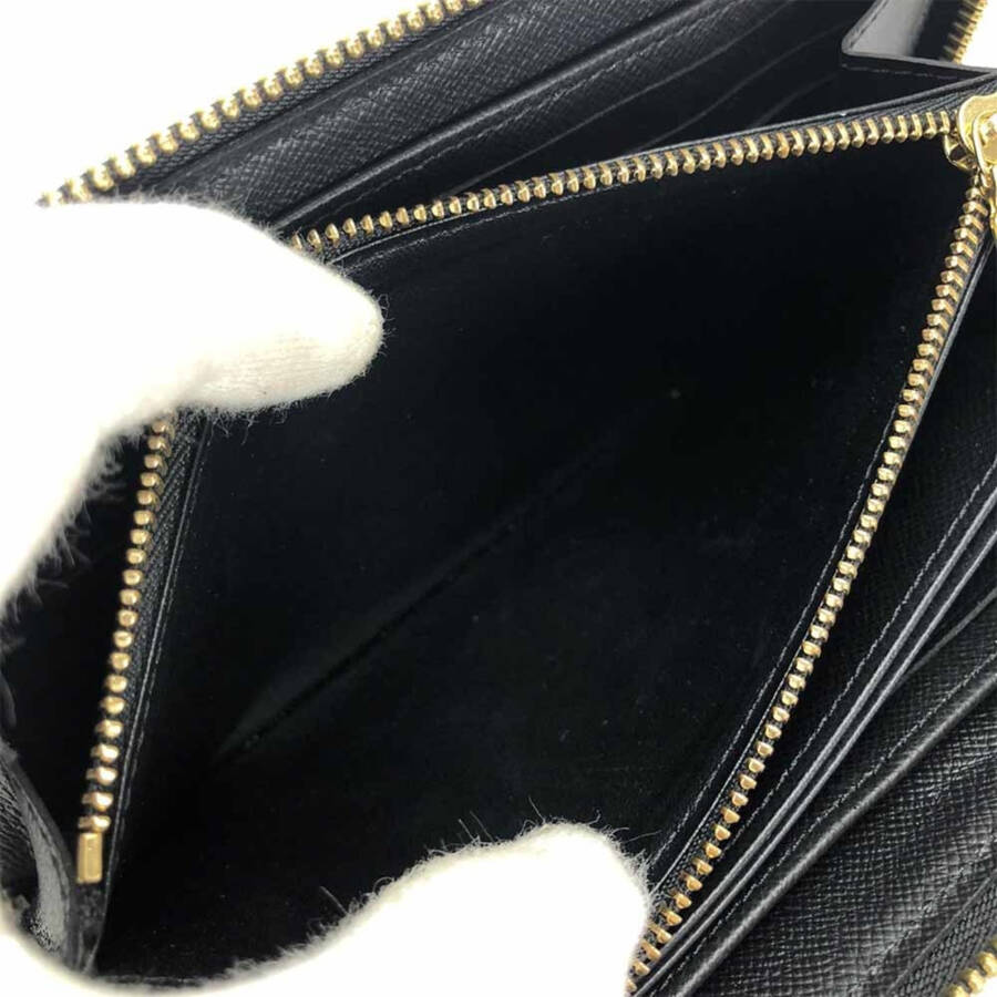 Pre-Owned Louis Vuitton Long Wallet Lovelock Zippy Epi Noir Round Black LOUIS VUITTON M63991 Women's LV Leather Zip Around Gold (Good) - 10