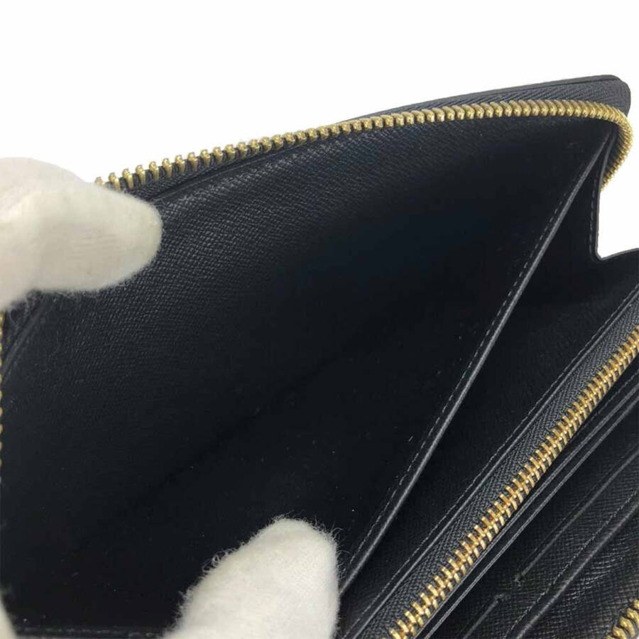 Pre-Owned Louis Vuitton Long Wallet Lovelock Zippy Epi Noir Round Black LOUIS VUITTON M63991 Women's LV Leather Zip Around Gold (Good) - 11