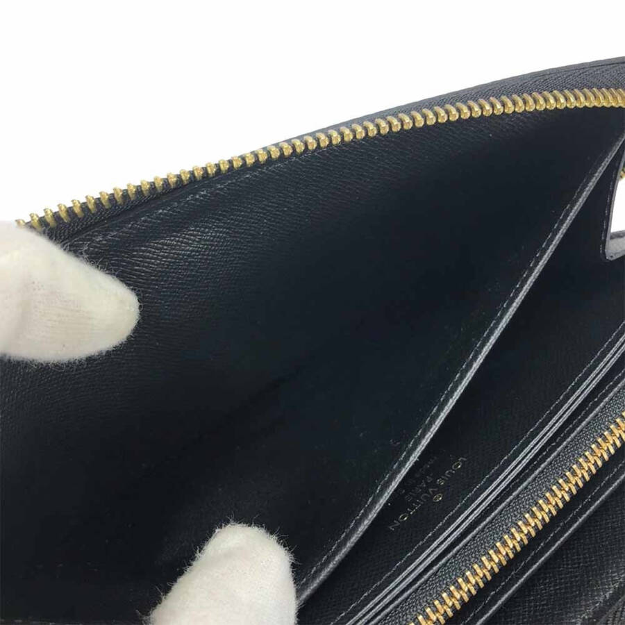 Pre-Owned Louis Vuitton Long Wallet Lovelock Zippy Epi Noir Round Black LOUIS VUITTON M63991 Women's LV Leather Zip Around Gold (Good) - 12