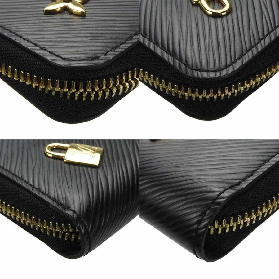 Pre-Owned Louis Vuitton Long Wallet Lovelock Zippy Epi Noir Round Black LOUIS VUITTON M63991 Women's LV Leather Zip Around Gold (Good) - 13