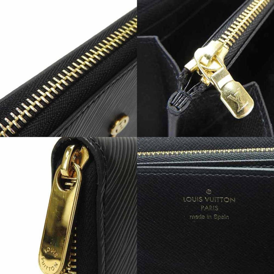 Pre-Owned Louis Vuitton Long Wallet Lovelock Zippy Epi Noir Round Black LOUIS VUITTON M63991 Women's LV Leather Zip Around Gold (Good) - 15