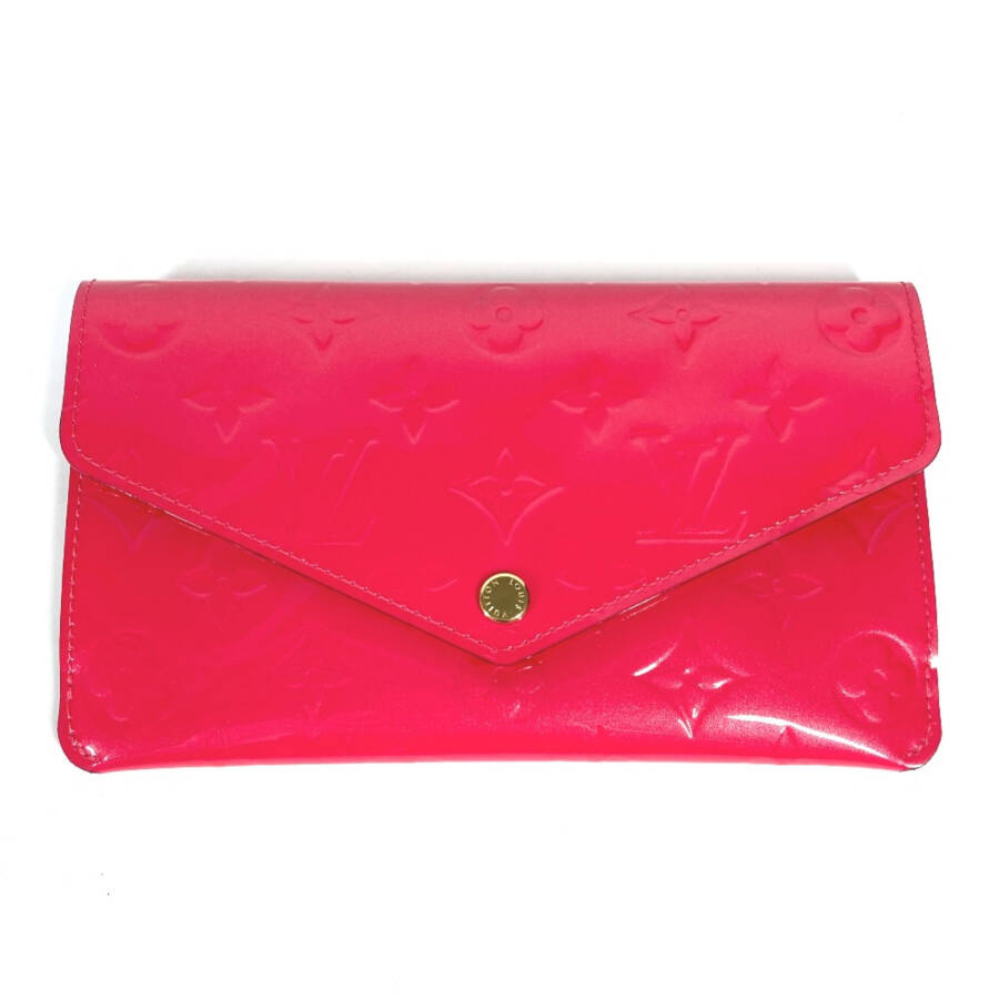 Pre-Owned Louis Vuitton M61689 Monogram Vernis Flap coin purse and card case included Long Wallet Hot pink pink (Good) - 6