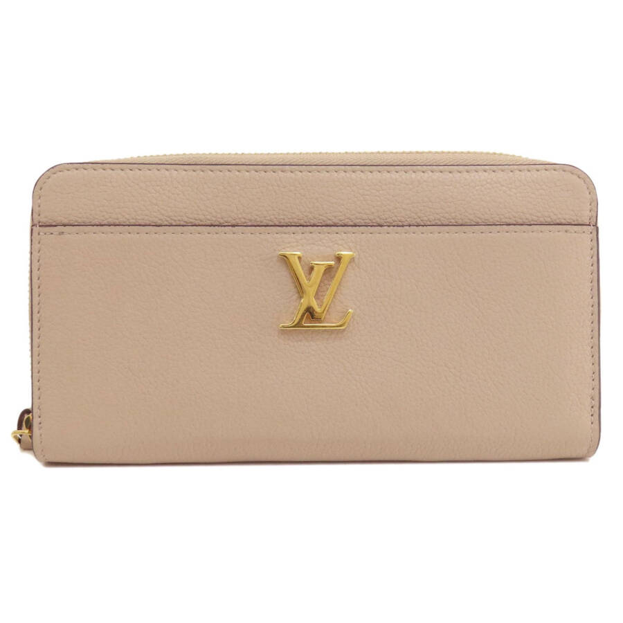 Pre-Owned Louis Vuitton M80674 Zippy Lockme Greige Long Wallet Calfskin Women's (Good) - 1