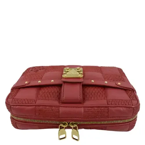 Pre-Owned LOUIS VUITTON Troca MM Damier Lambskin Leather Shoulder Bag Pink - 5