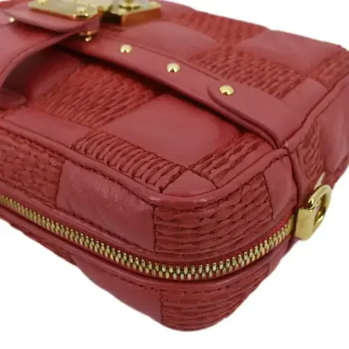 Pre-Owned LOUIS VUITTON Troca MM Damier Lambskin Leather Shoulder Bag Pink - 6