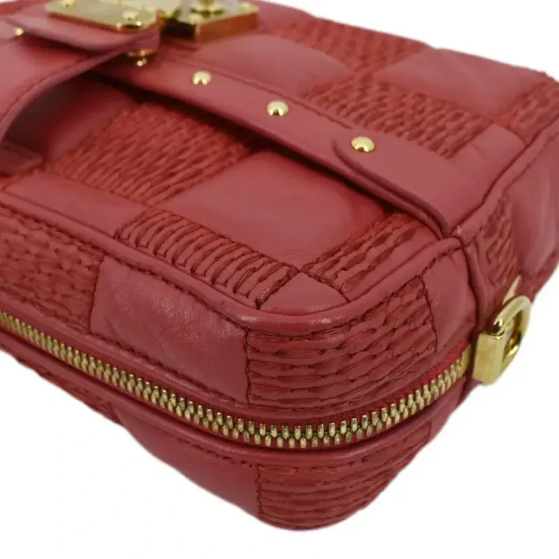 Pre-Owned LOUIS VUITTON Troca MM Damier Lambskin Leather Shoulder Bag Pink - 6