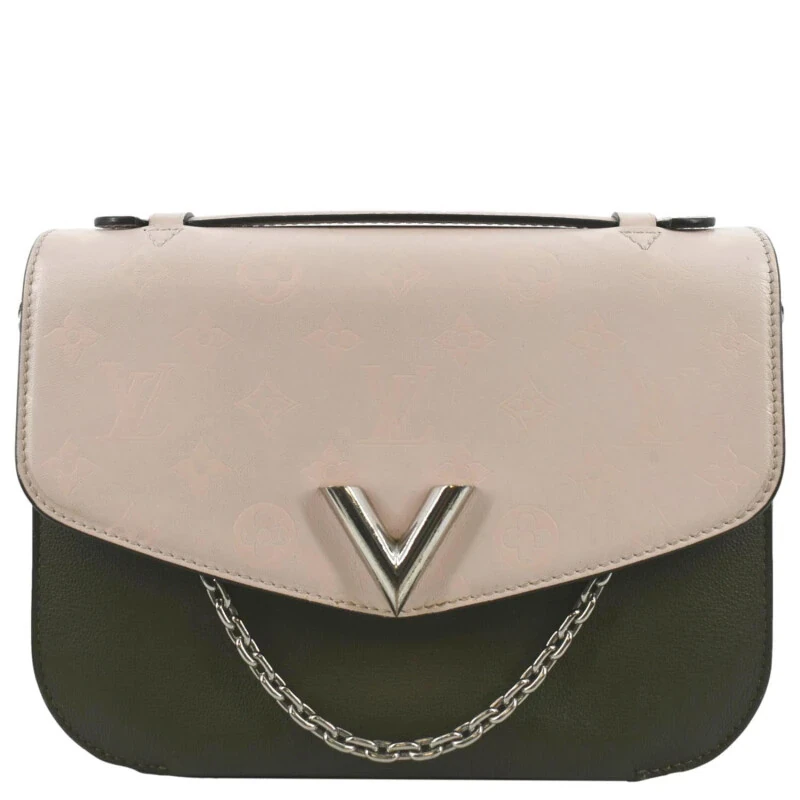 Pre-Owned LOUIS VUITTON Very Calfskin Leather Saddle Shoulder Bag Khaki Green - 1