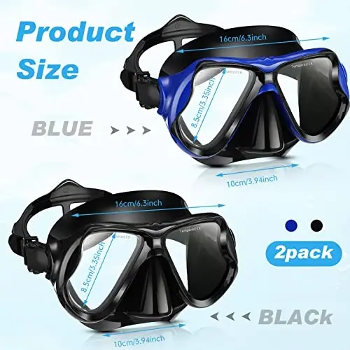 Preboun 2 Pack Adult Swim Goggles with Nose Cover to Prevent Water Inhaling, Swimming Mask Snorkel Goggles Anti Fog for Men Women Diving Swimming - PREBOUN (1)