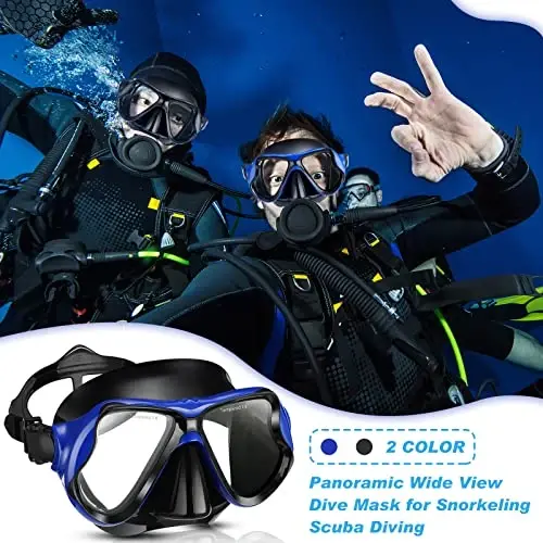 Preboun 2 Pack Adult Swim Goggles with Nose Cover to Prevent Water Inhaling, Swimming Mask Snorkel Goggles Anti Fog for Men Women Diving Swimming - 6