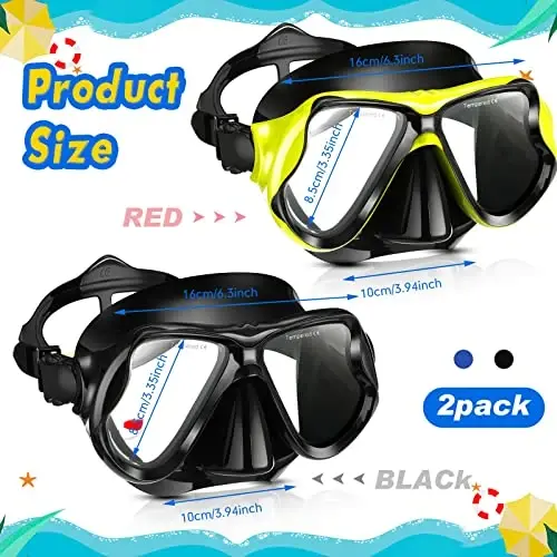 Preboun 2 Pack Adult Swim Goggles with Nose Cover to Prevent Water Inhaling, Swimming Mask Snorkel Goggles Anti Fog for Men Women Diving Swimming - PREBOUN (1)