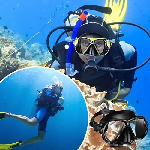 Preboun 2 Pack Adult Swim Goggles with Nose Cover to Prevent Water Inhaling, Swimming Mask Snorkel Goggles Anti Fog for Men Women Diving Swimming - 6