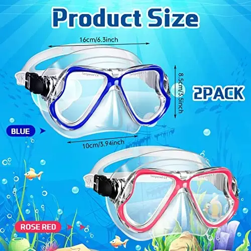 Preboun 2 Pack Adult Swim Goggles with Nose Cover to Prevent Water Inhaling, Swimming Mask Snorkel Goggles Anti Fog for Men Women Diving Swimming - PREBOUN (1)