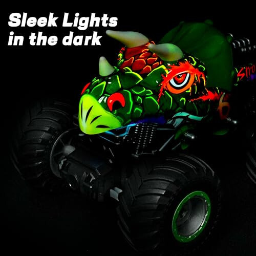 PREBOX Remote Control Monster Truck for Boys 8-12 - RC Dinosaur Car Toys for Kids Age 4-7, Birthday for Boys with Music Lights - 6