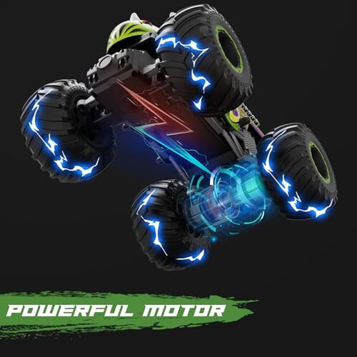 PREBOX Remote Control Monster Truck for Boys 8-12 - RC Dinosaur Car Toys for Kids Age 4-7, Birthday for Boys with Music Lights - 7