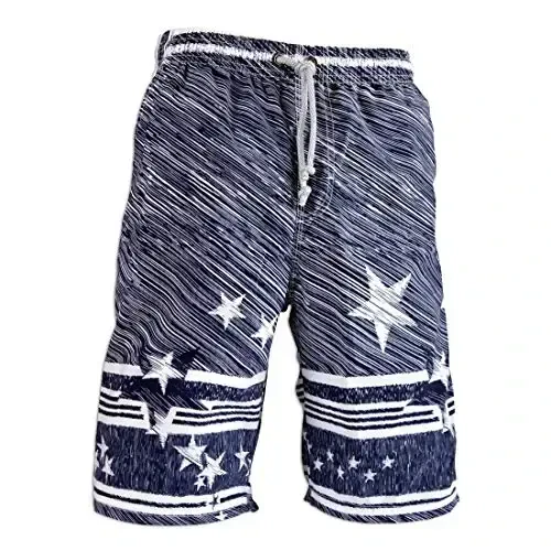 PREFER TO LIFE Men's Board Shorts, Quick Dry Swimwear Beach Holiday Party Bermuda Swim Big Pants … 