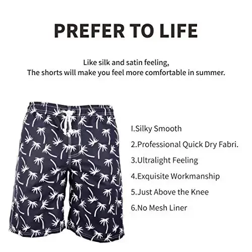 PREFER TO LIFE Men's Board Shorts, Quick Dry Swimwear Beach Holiday Party Bermuda Swim Big Pants … - 4