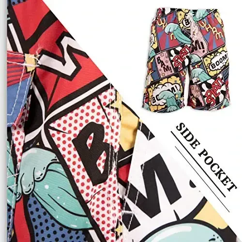 PREFER TO LIFE Men's Board Shorts, Quick Dry Swimwear Beach Holiday Party Bermuda Swim Big Pants … - 6