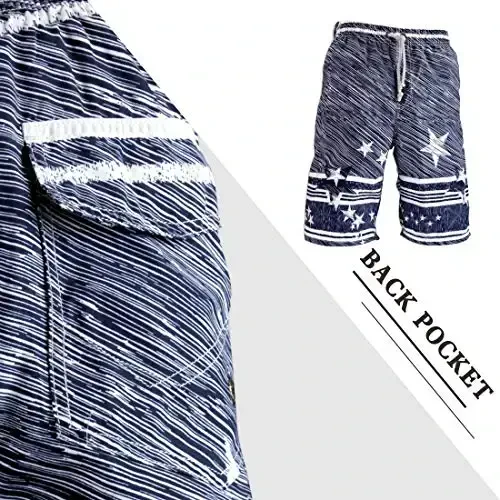 PREFER TO LIFE Men's Board Shorts, Quick Dry Swimwear Beach Holiday Party Bermuda Swim Big Pants … - 6