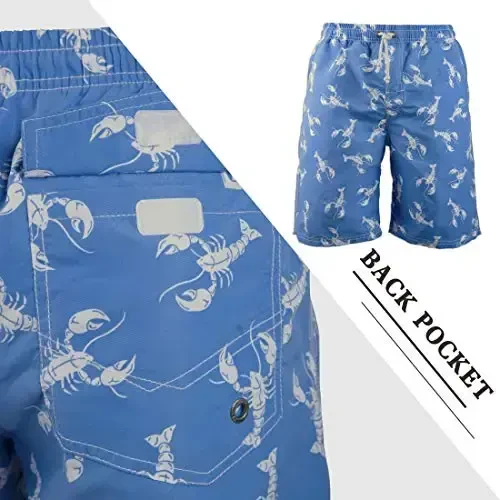 PREFER TO LIFE Men's Board Shorts, Quick Dry Swimwear Beach Holiday Party Bermuda Swim Big Pants - 5
