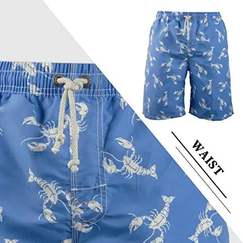 PREFER TO LIFE Men's Board Shorts, Quick Dry Swimwear Beach Holiday Party Bermuda Swim Big Pants - 3